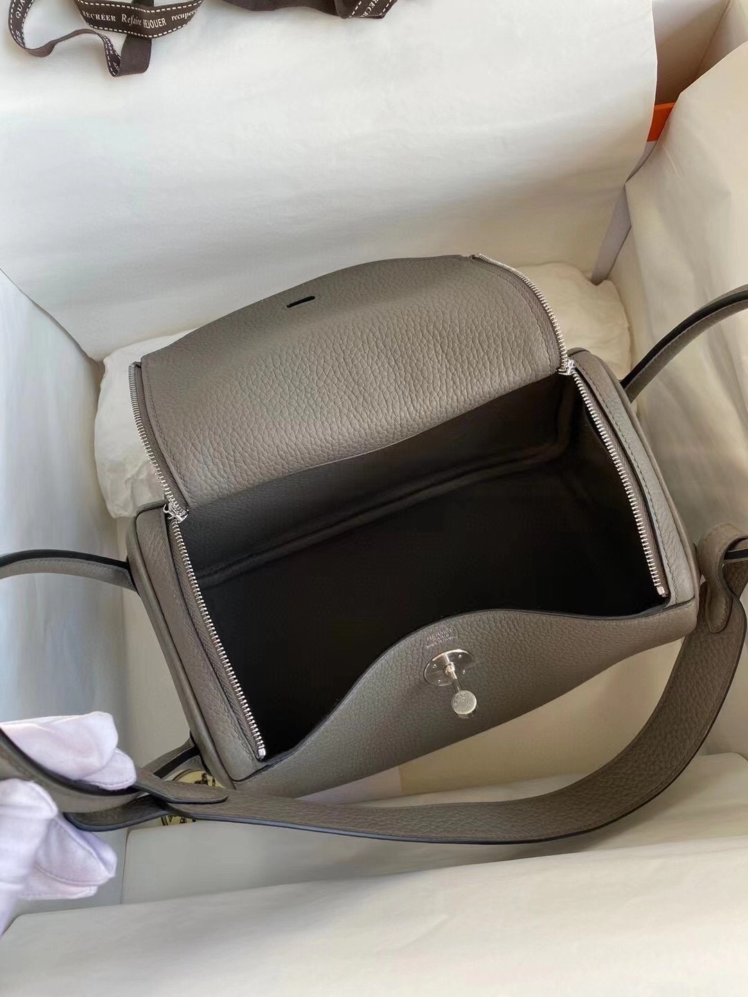 에르메스 린디백26 에토프 은장 끌레망스 가죽